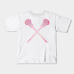 Lacrosse Stick Pink Kids T-Shirt